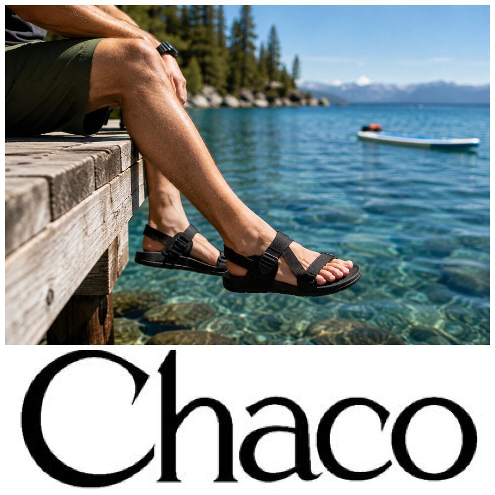 Chaco Lowdown Men's Sport Sandals Sz 11 Black Hiking Walking Outdoor JCH107109